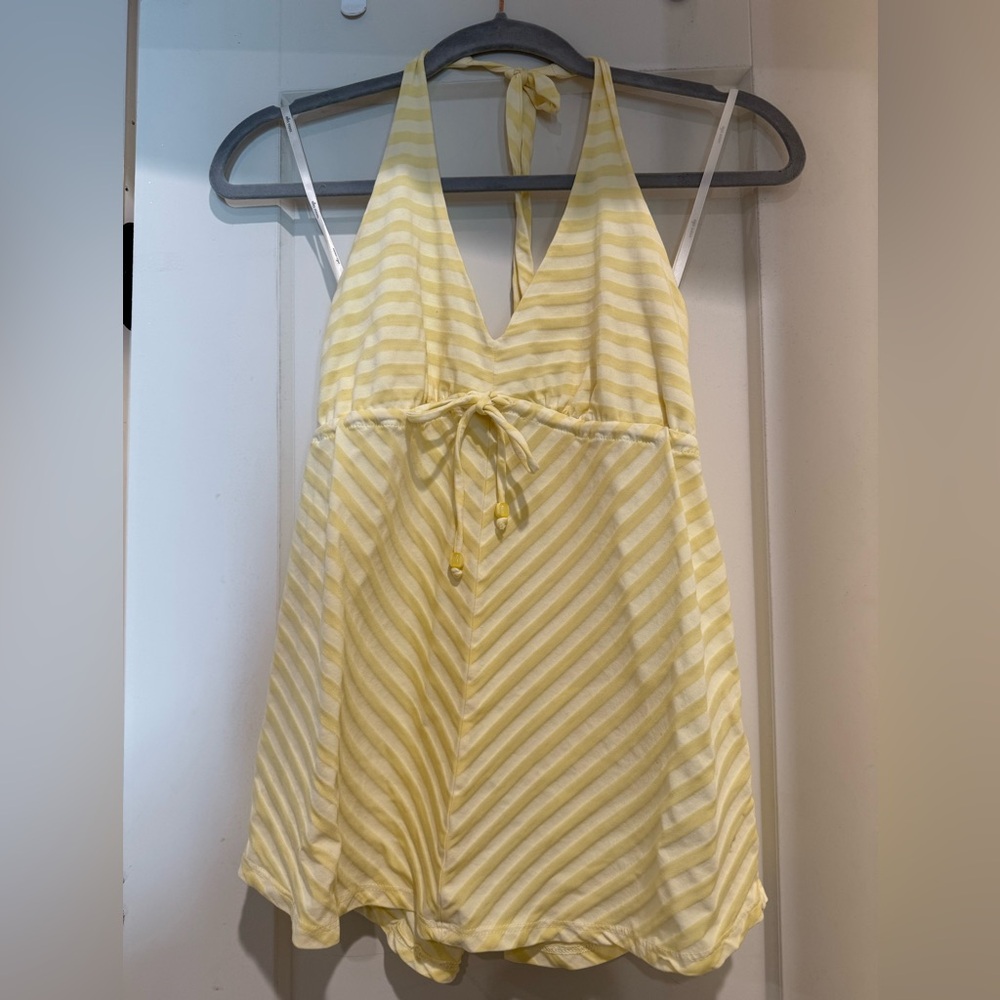 Ella Moss Yellow Striped Halter Top- Size XS